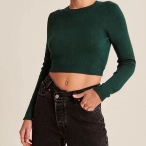 Abercrombie & Fitch Emerald Green Open-Back Tie Sweater